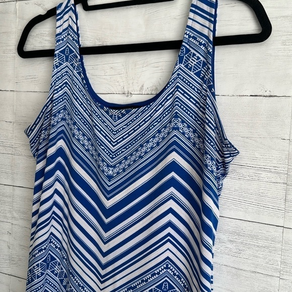 Glamour Blue Striped Pattern Maxi Dress | SIZE 10P - Picture 3 of 8